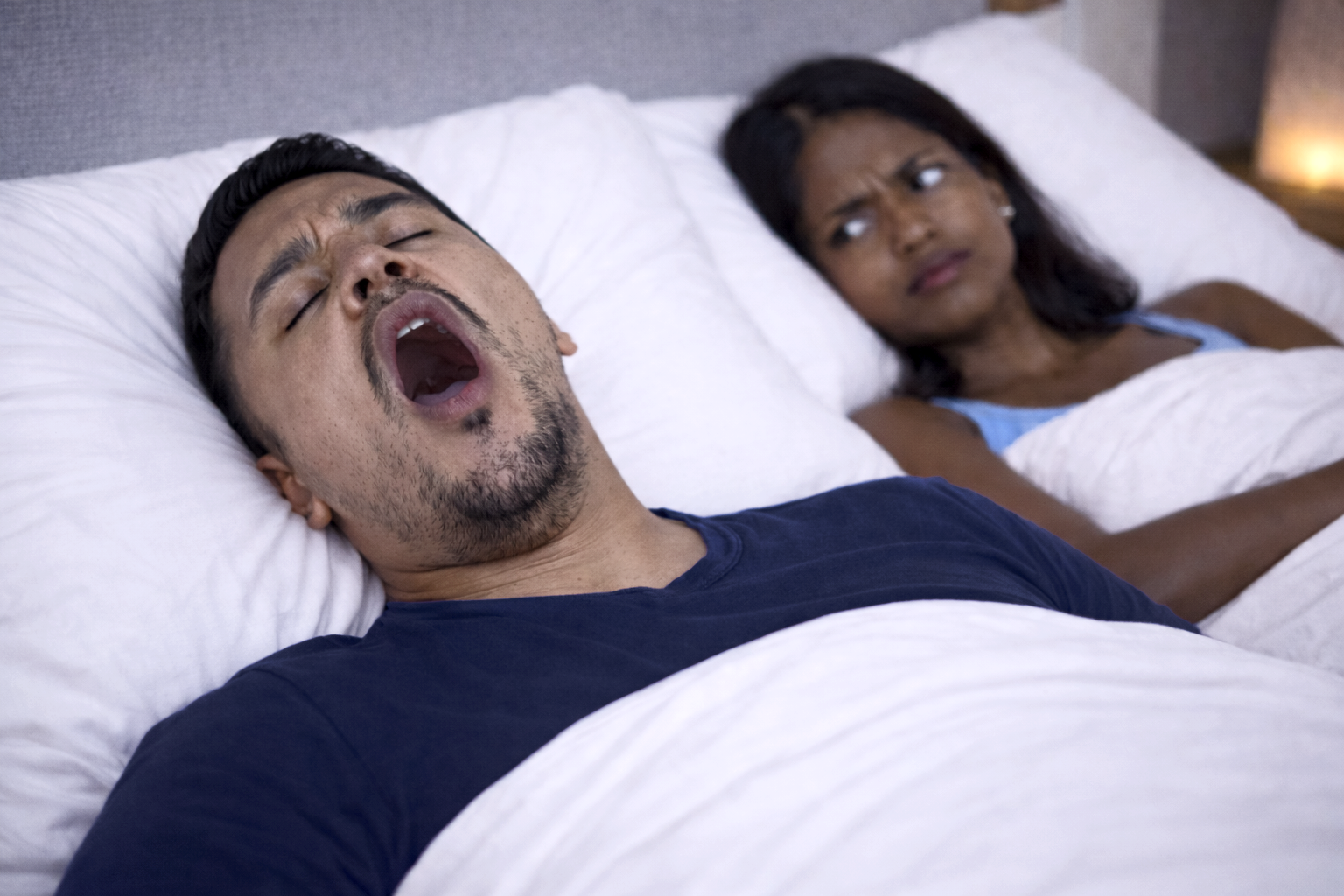 Man Gasping for air